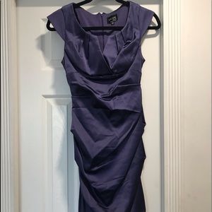 Xscape PURPLE Rushed Dress (SLEEVELESS)- Size 4P